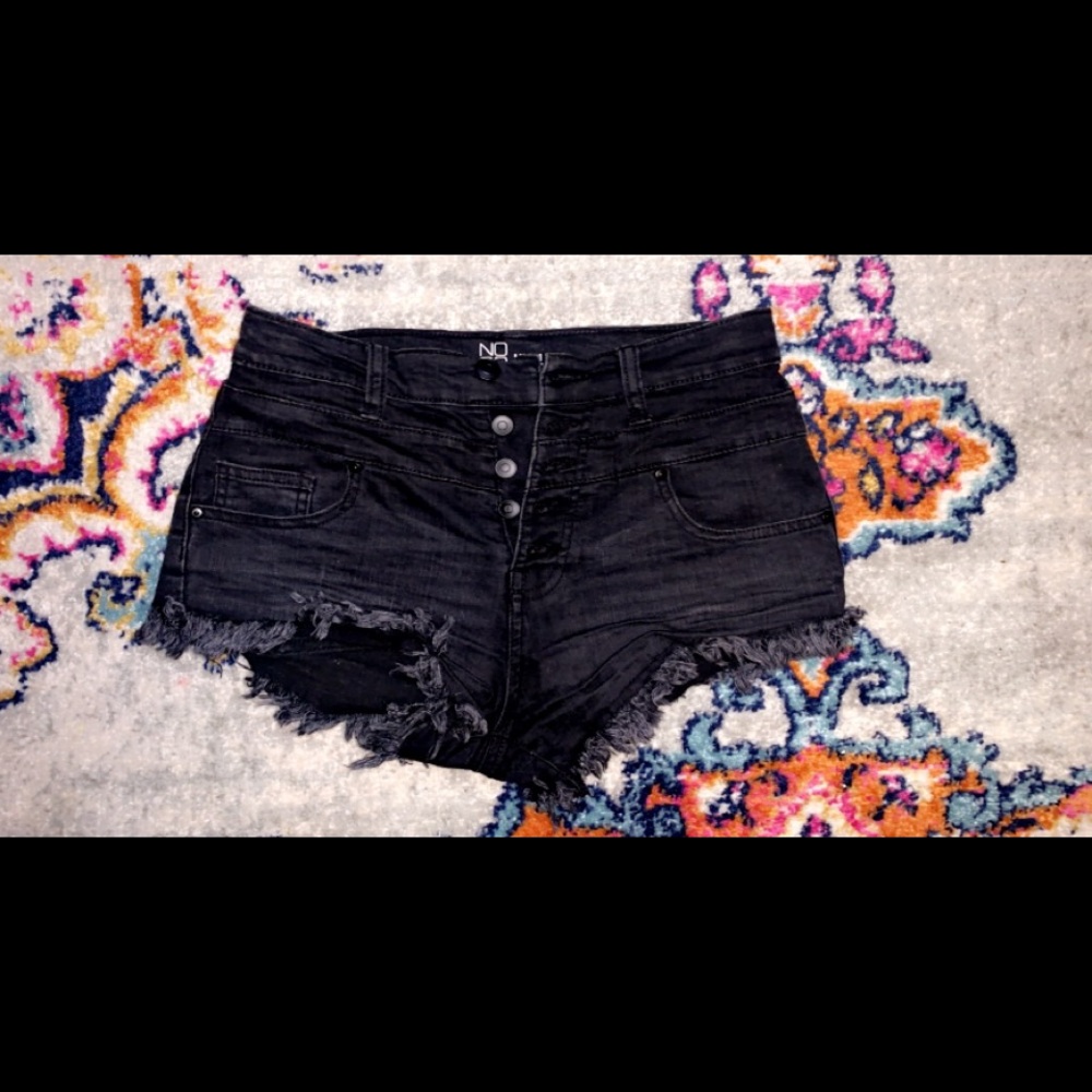 Black high rise shorts